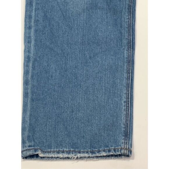 American Eagle Womens Distressed High-Rise Straight Jeans Light Wash Size 10 - Picture 4 of 11